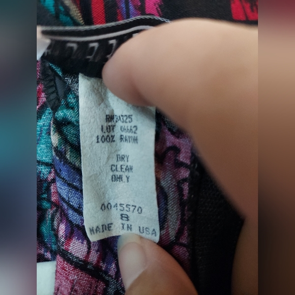 Vintage 80s Robbie Bee Peplum Pencil Dress with Cloth Rose Belt Size 8 - Picture 12 of 12